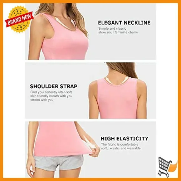 Soft Seamless Tank Tops 4-Pack Women's Layering Basic Undershirts - Picture 5 of 8